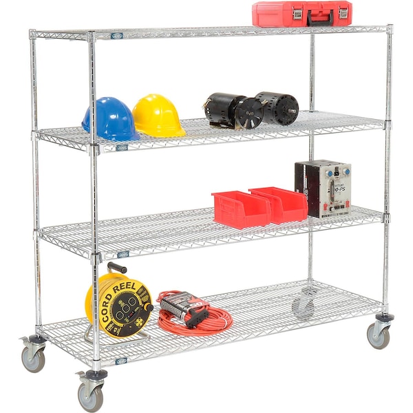 Nexel E-Z Adjust Wire Shelf Truck w/Brakes, 1200 lb. Capacity, 60inL x 24inW x 60inH 580556AB - main